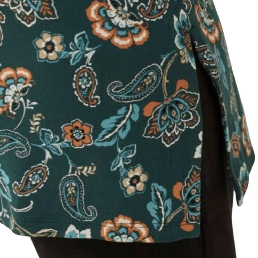 J Jill Wearever Collection Tunic Knit Top Blouse Shirt Floral Paisley 4X - Picture 6 of 11